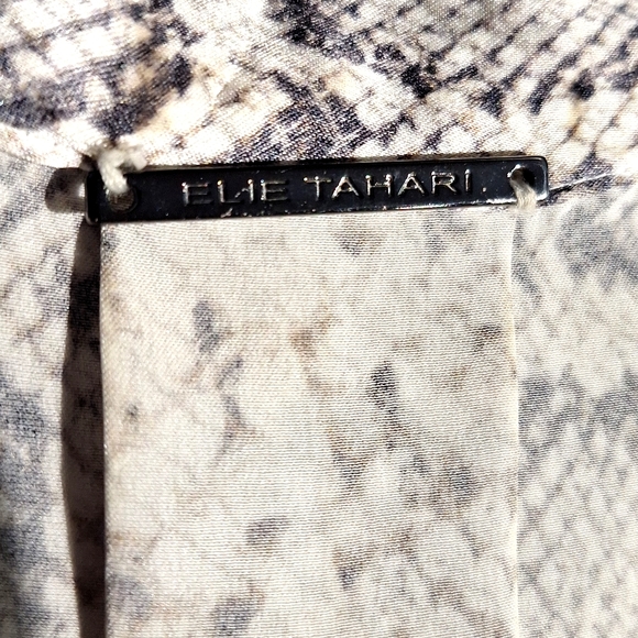 Elie Tahari Silk Satin Terri Blouse Python Print - Picture 11 of 16